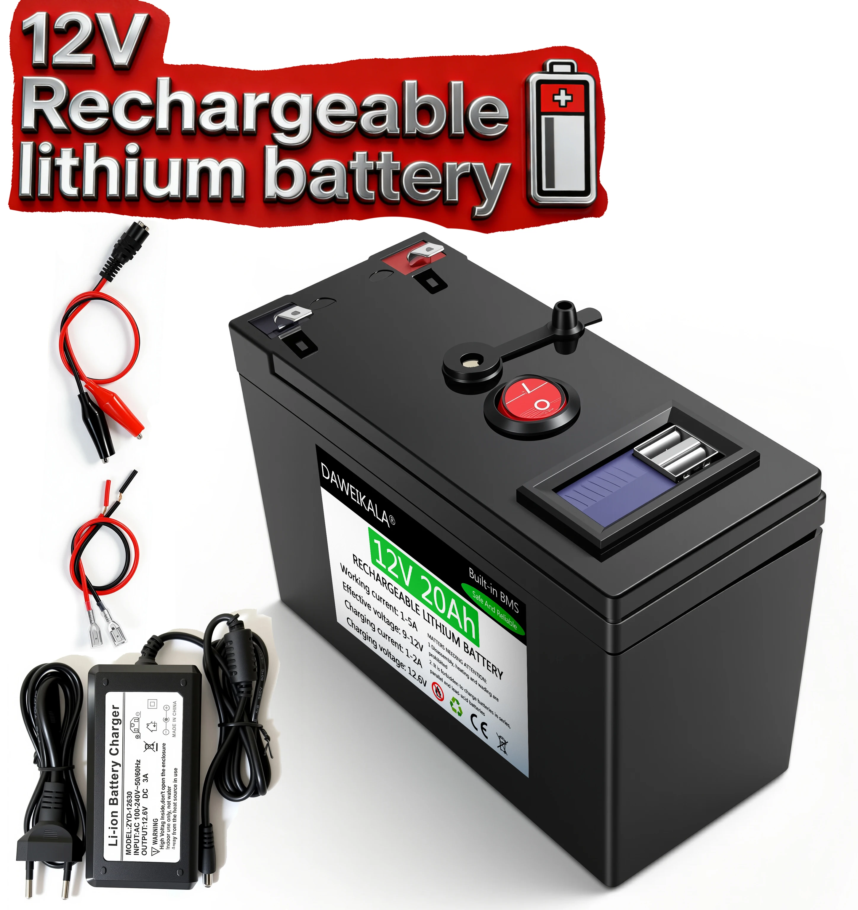 Kids Outdoor Instruments - 12V 20Ah Rechargeable lithium battery With
