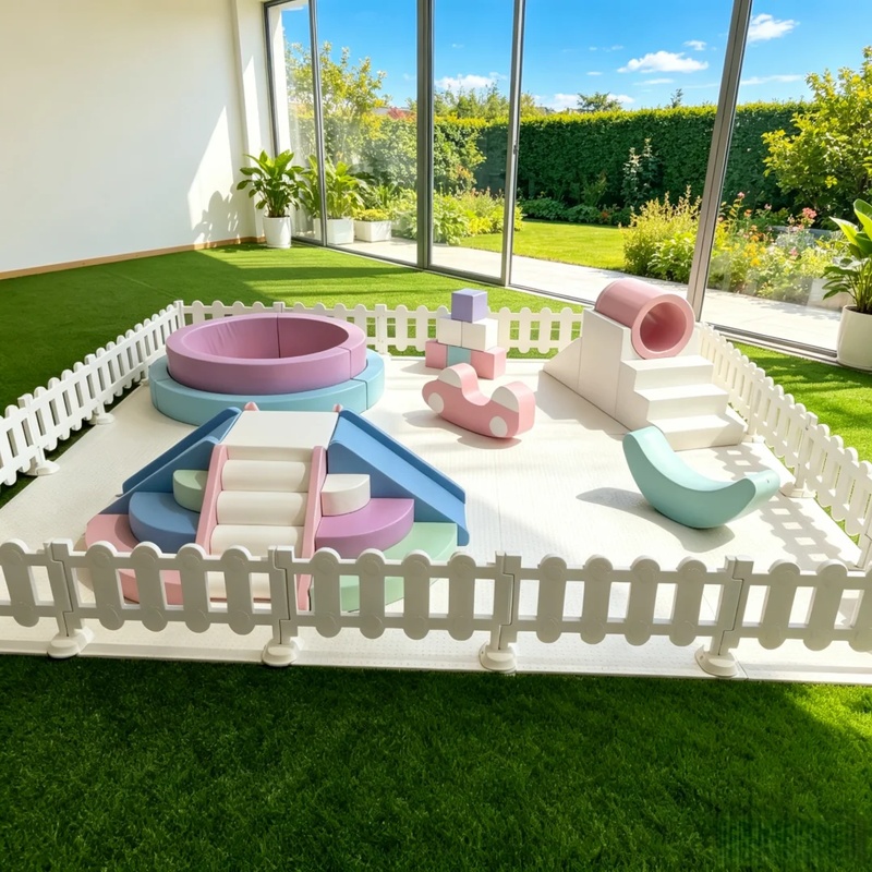 Kids Outdoor Slide Set - Soft Play Set Dreamy Pastel Climb