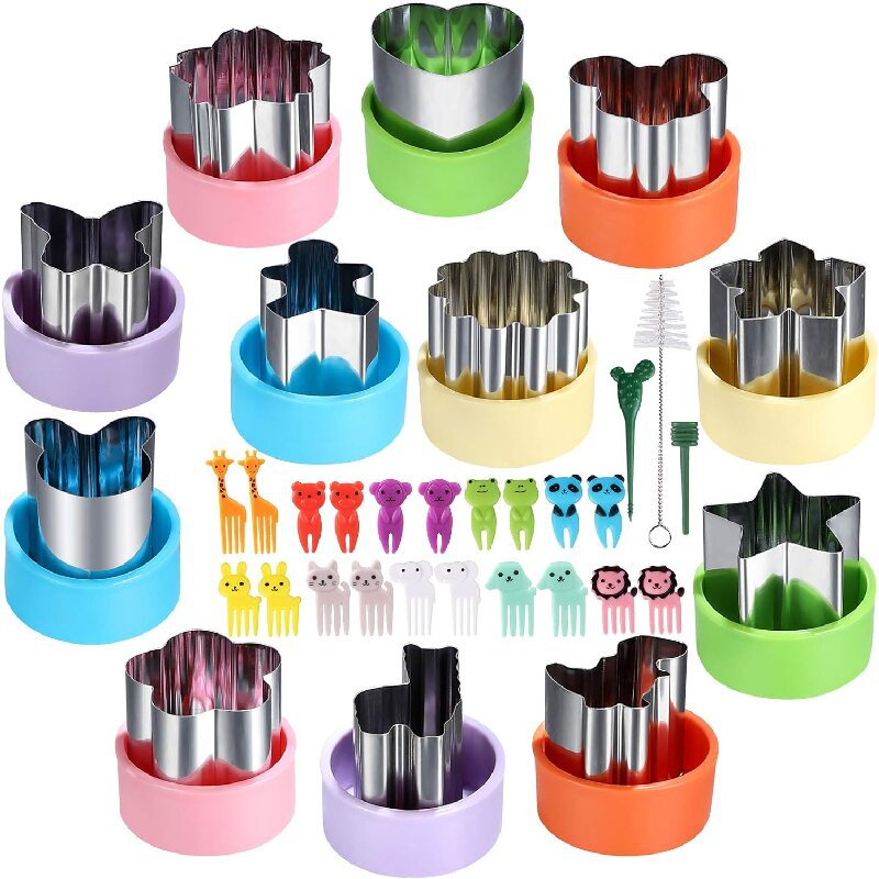 Kids Outdoor Kitchen Set - Stainless Steel Vegetable Cutter Shapes Set