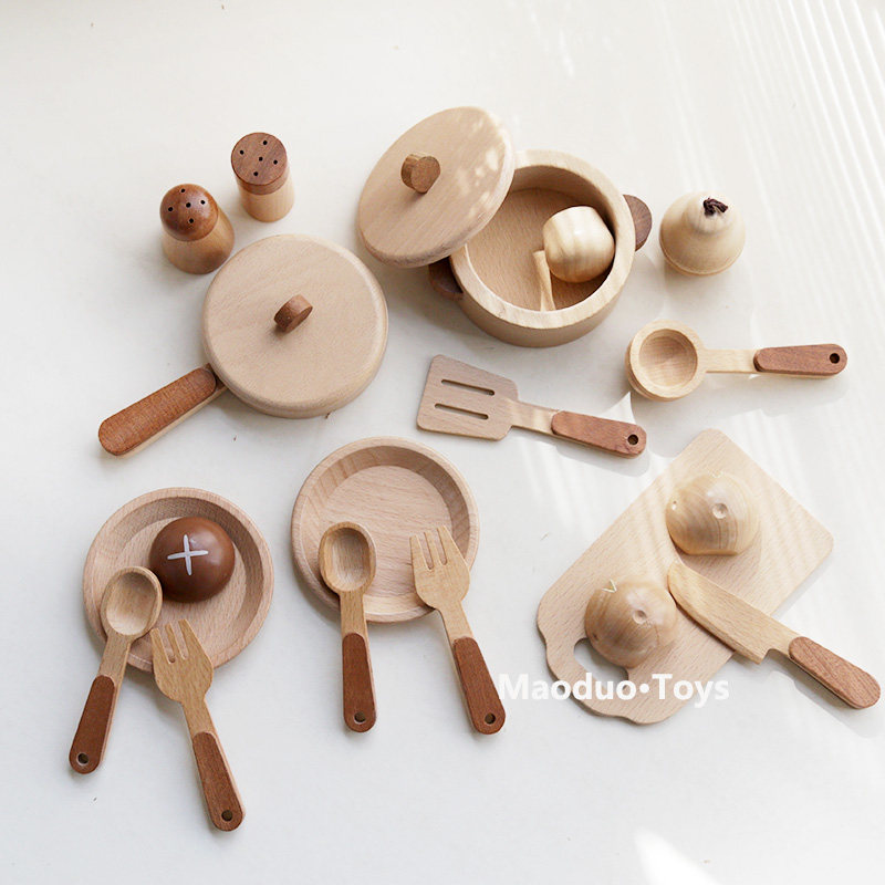 Kids Outdoor Kitchen Set - Maoduo Toys Beech Wooden Kids Kitchen