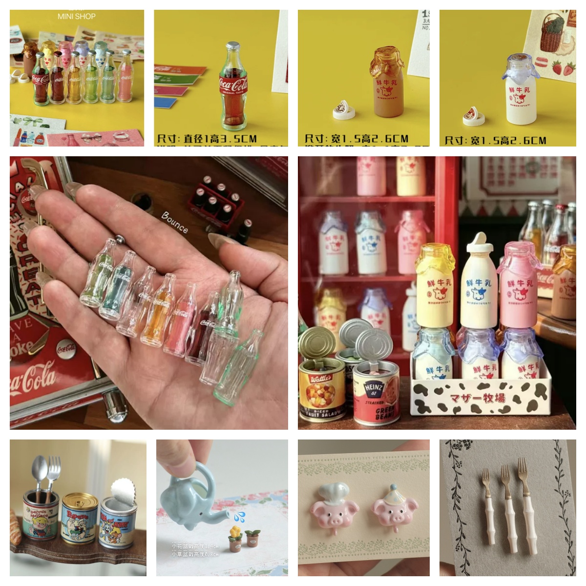 Kids Outdoor Kitchen Set - Mini Cola Milk Bottle Set 6
