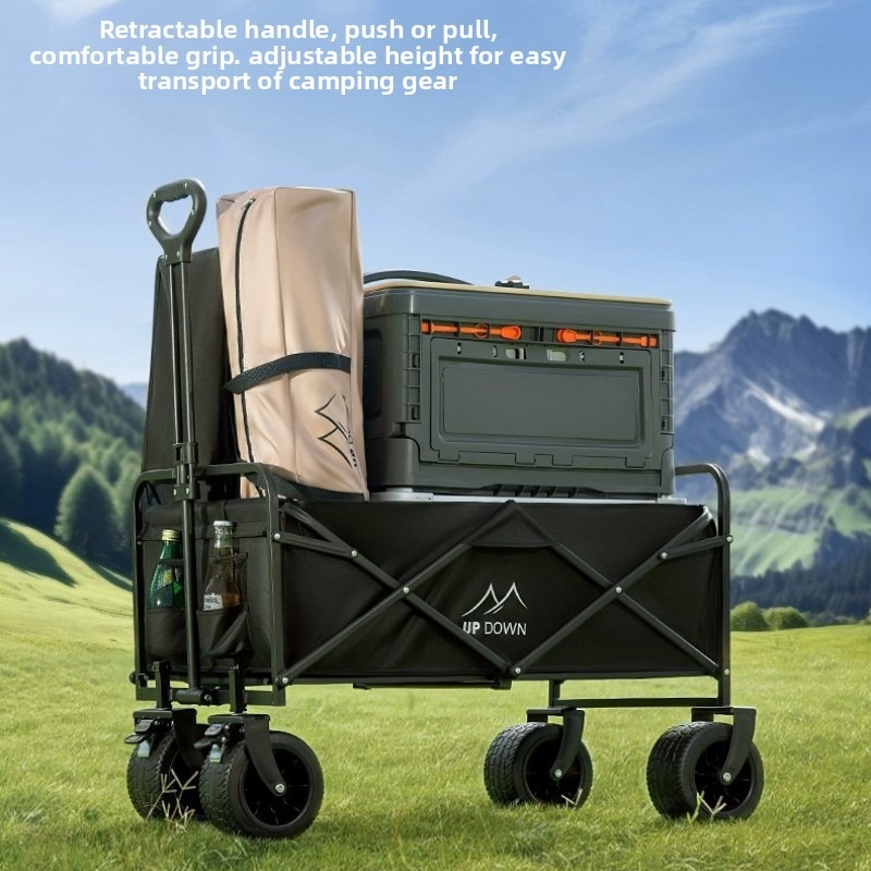 Kids Outdoor Wagon - Foldable Camping Cart Kids Reclining Wagon