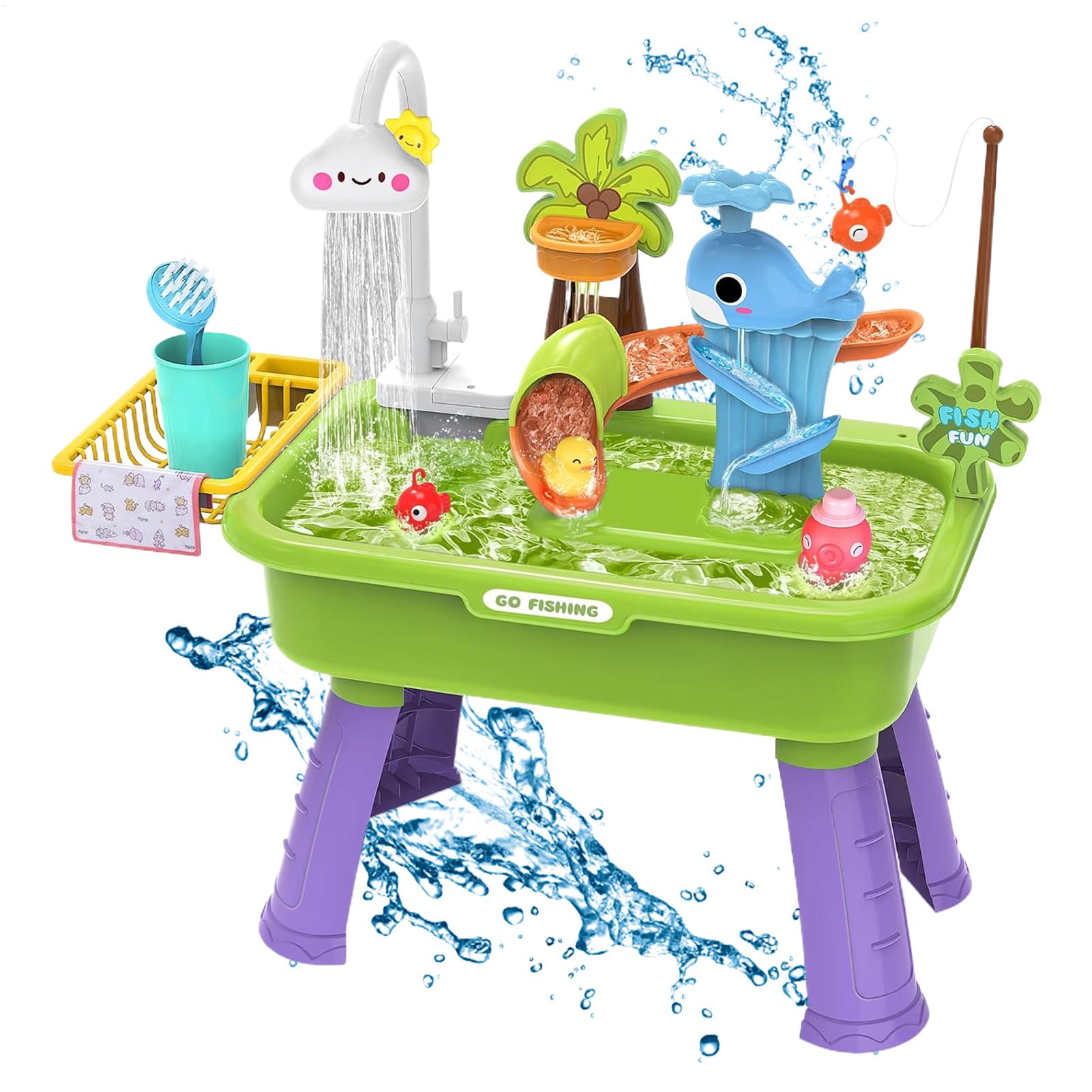 Kids Outdoor Kitchen Set - Kids Electric Play Sink with Running