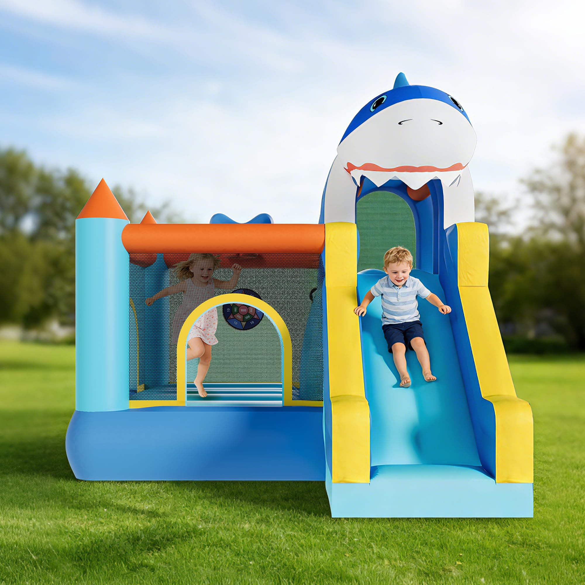 Kids Outdoor House Accessories - Inflatable Bounce House With Slide &