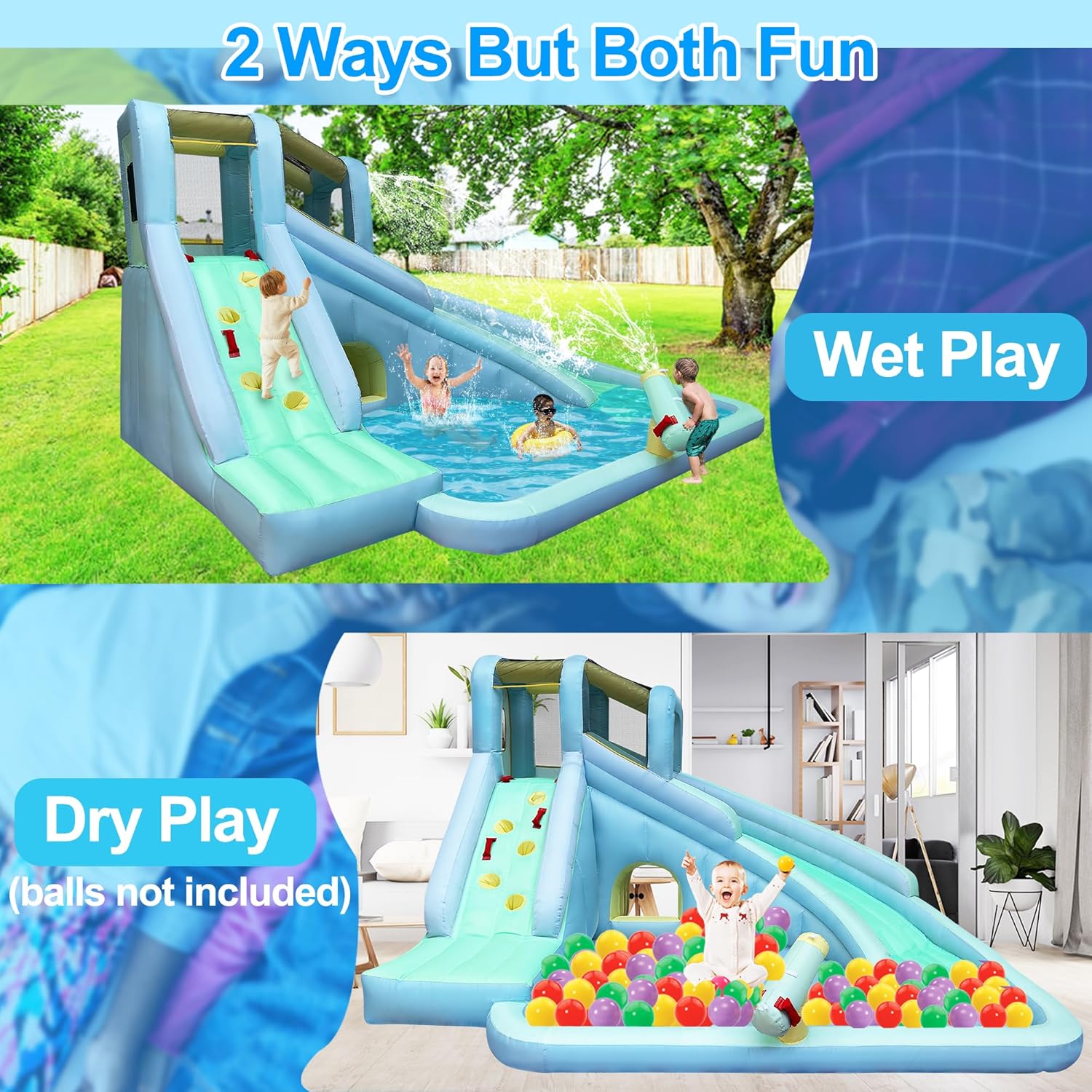 6-in-1 Inflatable Kids Bounce  - Kids Outdoor House 评论和价格