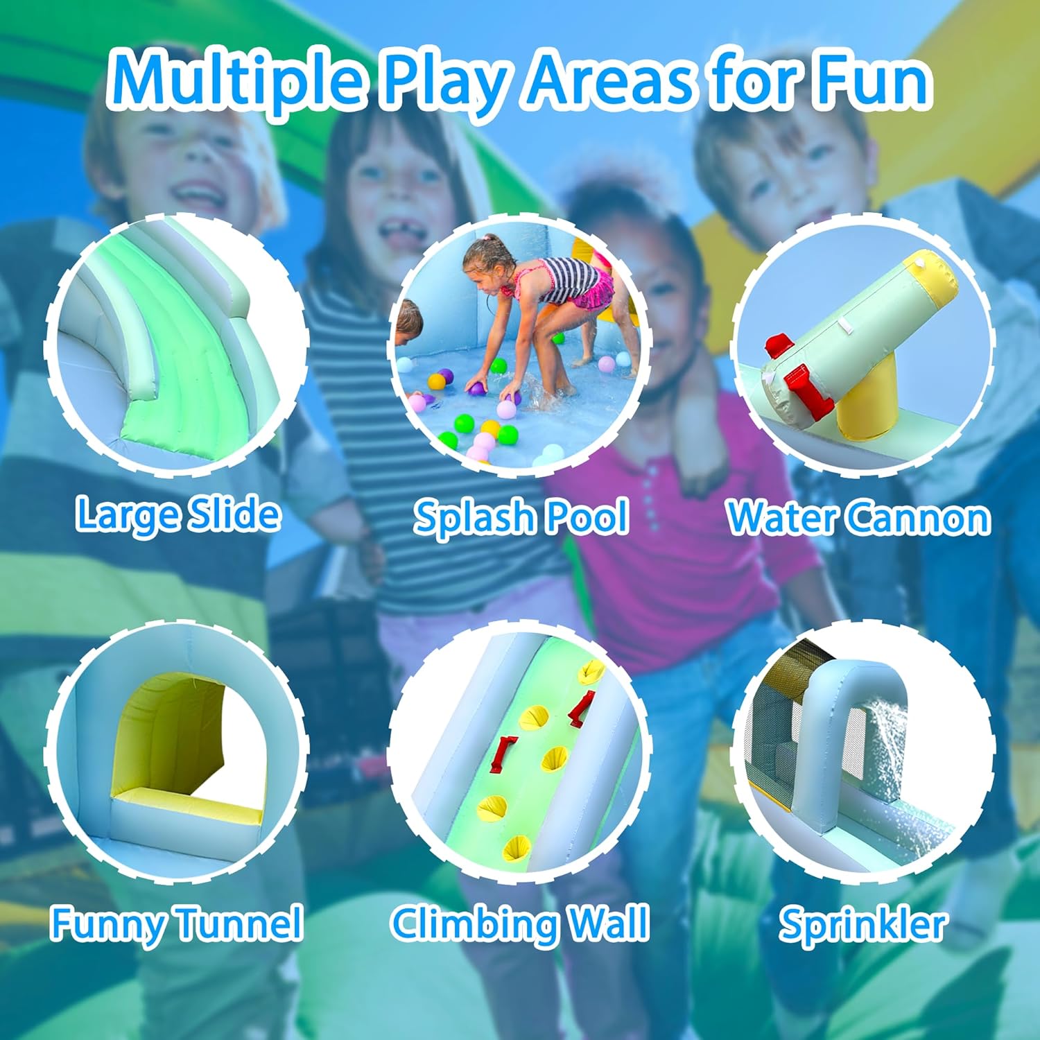 6-in-1 Inflatable Kids Bounce  - Kids Outdoor House 评论和价格