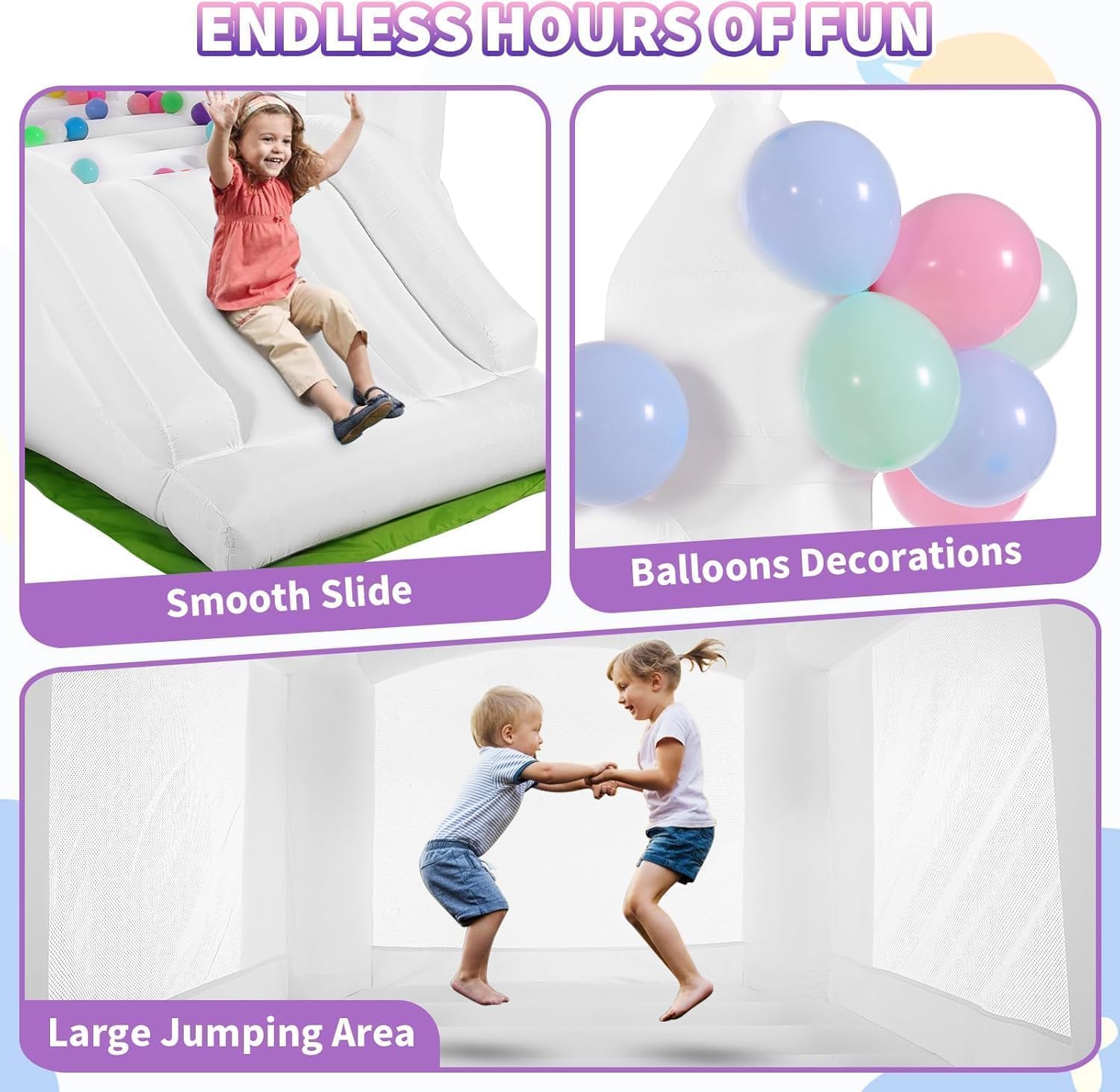 White Bounce House Indoor Outd - Kids Outdoor House 评论和价格