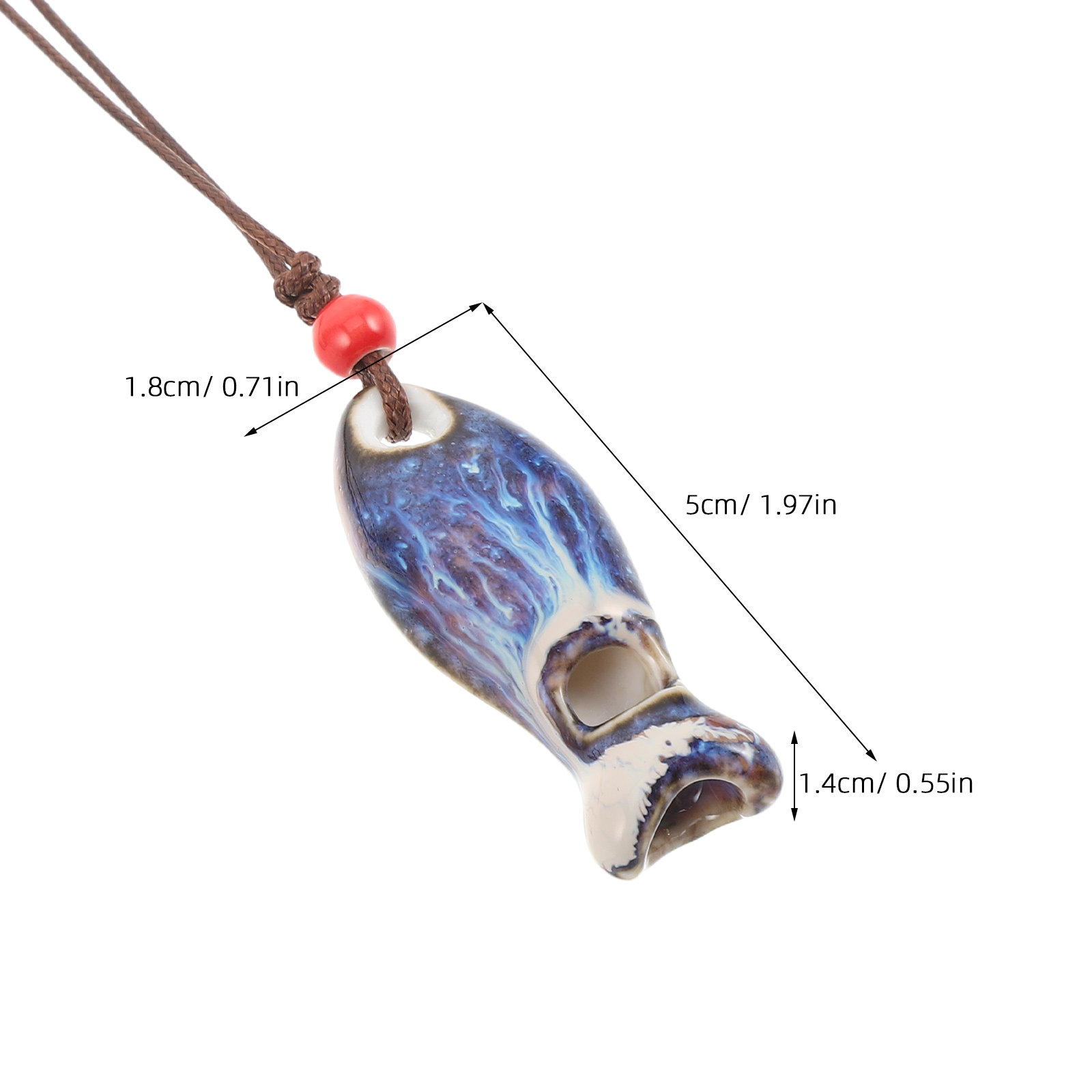 2Pcs Ceramic Fish Whistle Pend - Kids Outdoor Instruments 评论和价格