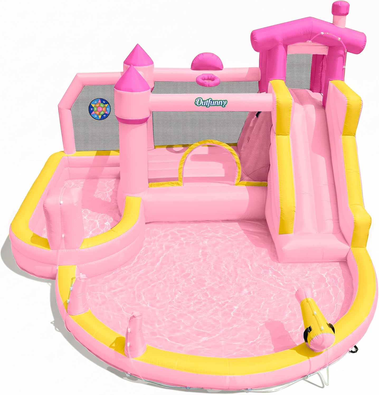 Pink Inflatable Water Slide Bo - Kids Outdoor House 评论和价格