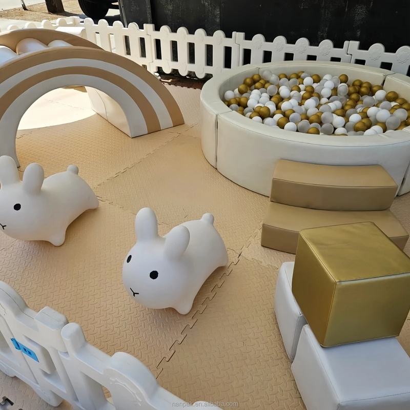 White Beige Foam Soft Play Cli - Kids Outdoor Slide Set 评论和价格