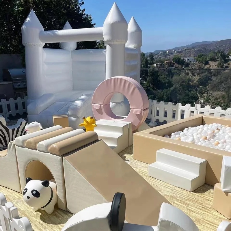 White Beige Foam Soft Play Cli - Kids Outdoor Slide Set 评论和价格
