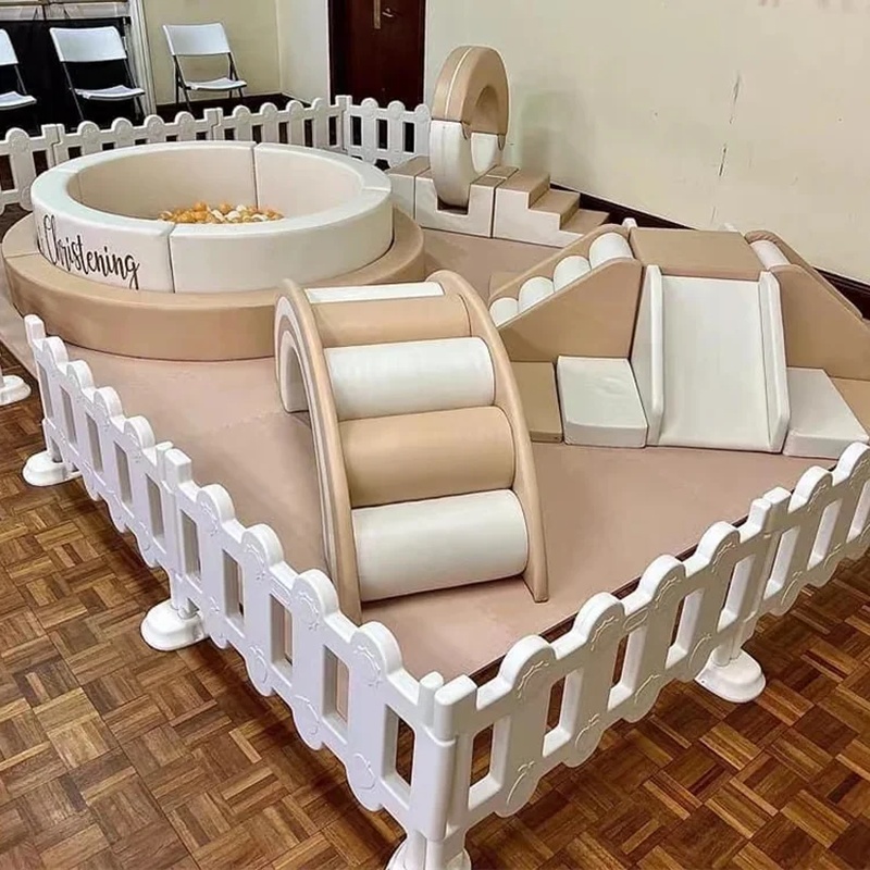 White Beige Foam Soft Play Cli - Kids Outdoor Slide Set 评论和价格