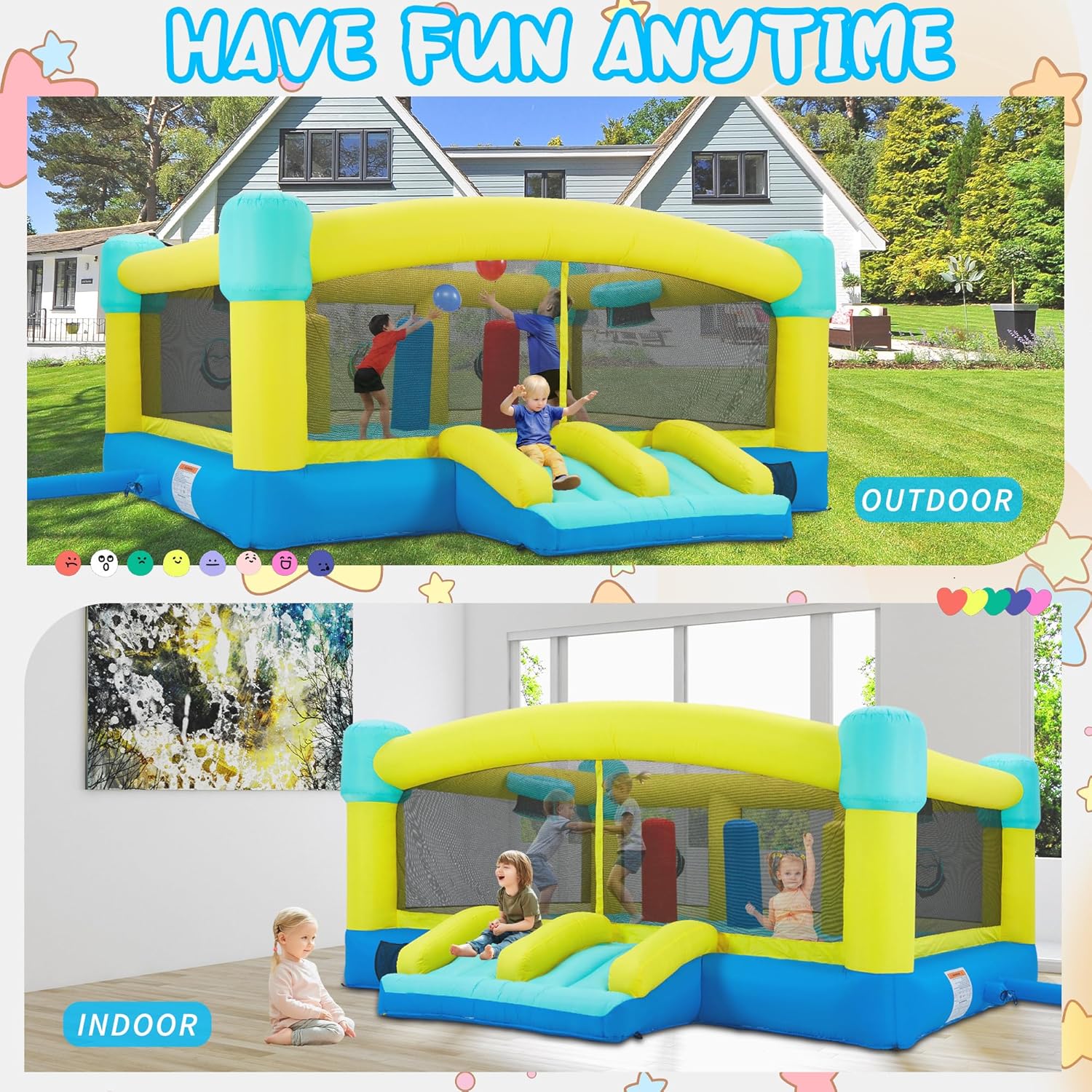 Big Bounce House,15 x 14.8 FT  - Kids Outdoor House 评论和价格