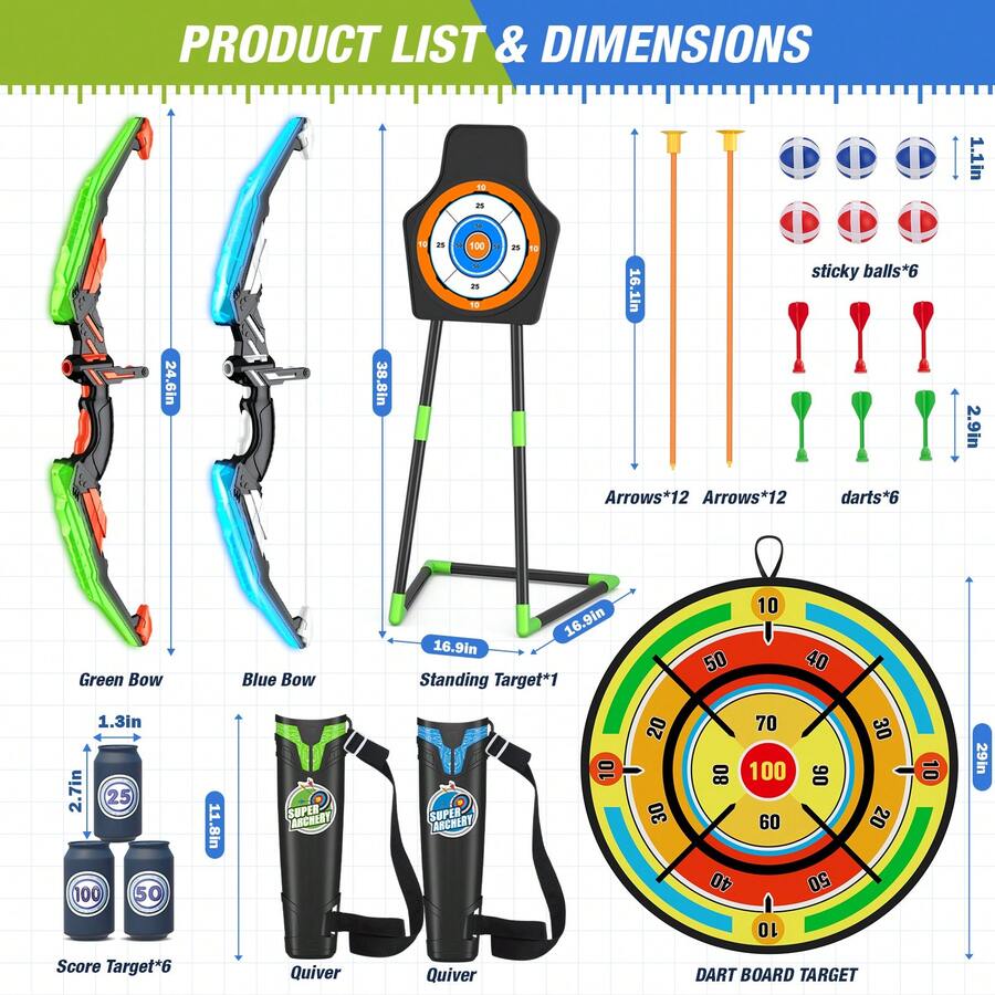 2 Pack Kids Bow And Arrow With - Kids Outdoor Archery Set 评论和价格