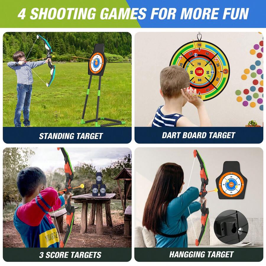 2 Pack Kids Bow And Arrow With - Kids Outdoor Archery Set 评论和价格
