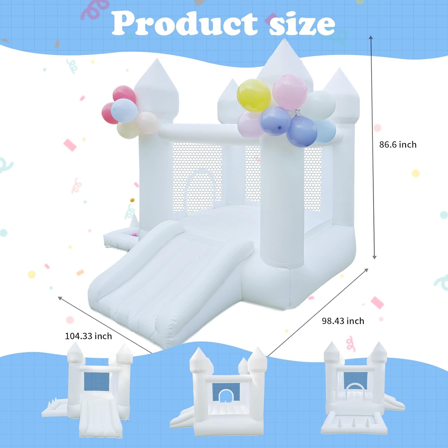 White Bounce House, Indoor and - Kids Outdoor House 评论和价格