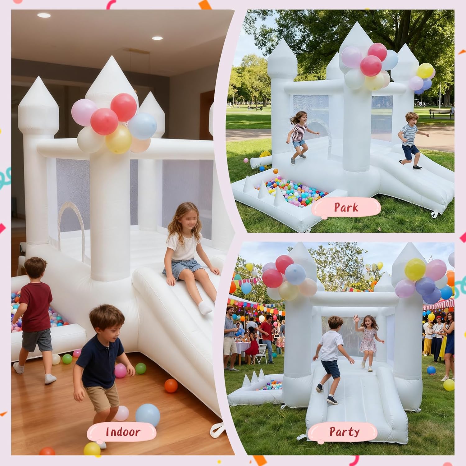 White Bounce House, Indoor and - Kids Outdoor House 评论和价格