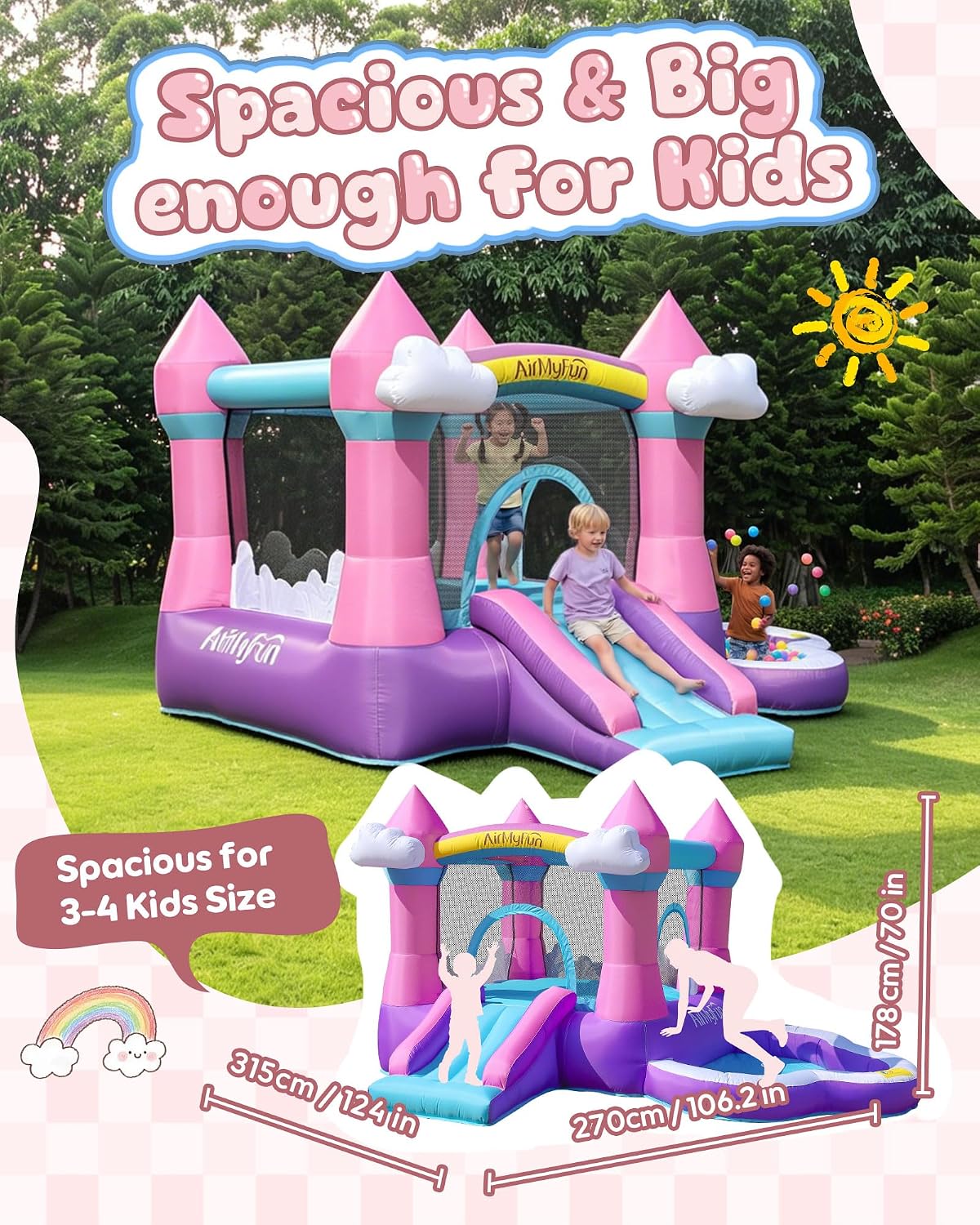 Pink Indoor/Outdoor Inflatable - Kids Outdoor House 评论和价格