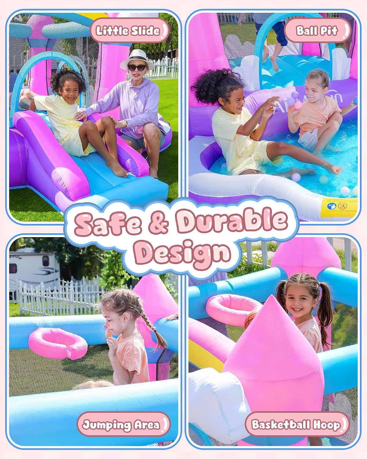 Pink Indoor/Outdoor Inflatable - Kids Outdoor House 评论和价格
