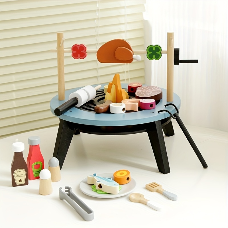 Wooden Barbecue Playset For Ki - Kids Outdoor Grill 评论和价格