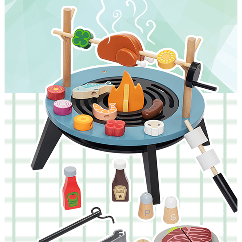 Wooden Barbecue Playset For Ki - Kids Outdoor Grill 评论和价格