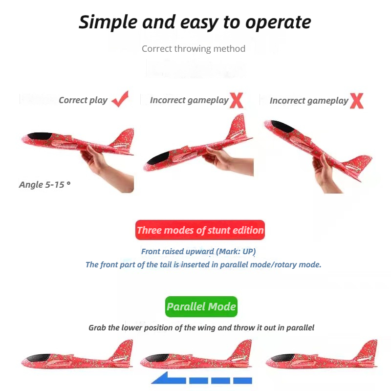 48cm Large Foam Airplane Child - Kids Outdoor Entertainment 评论和价格