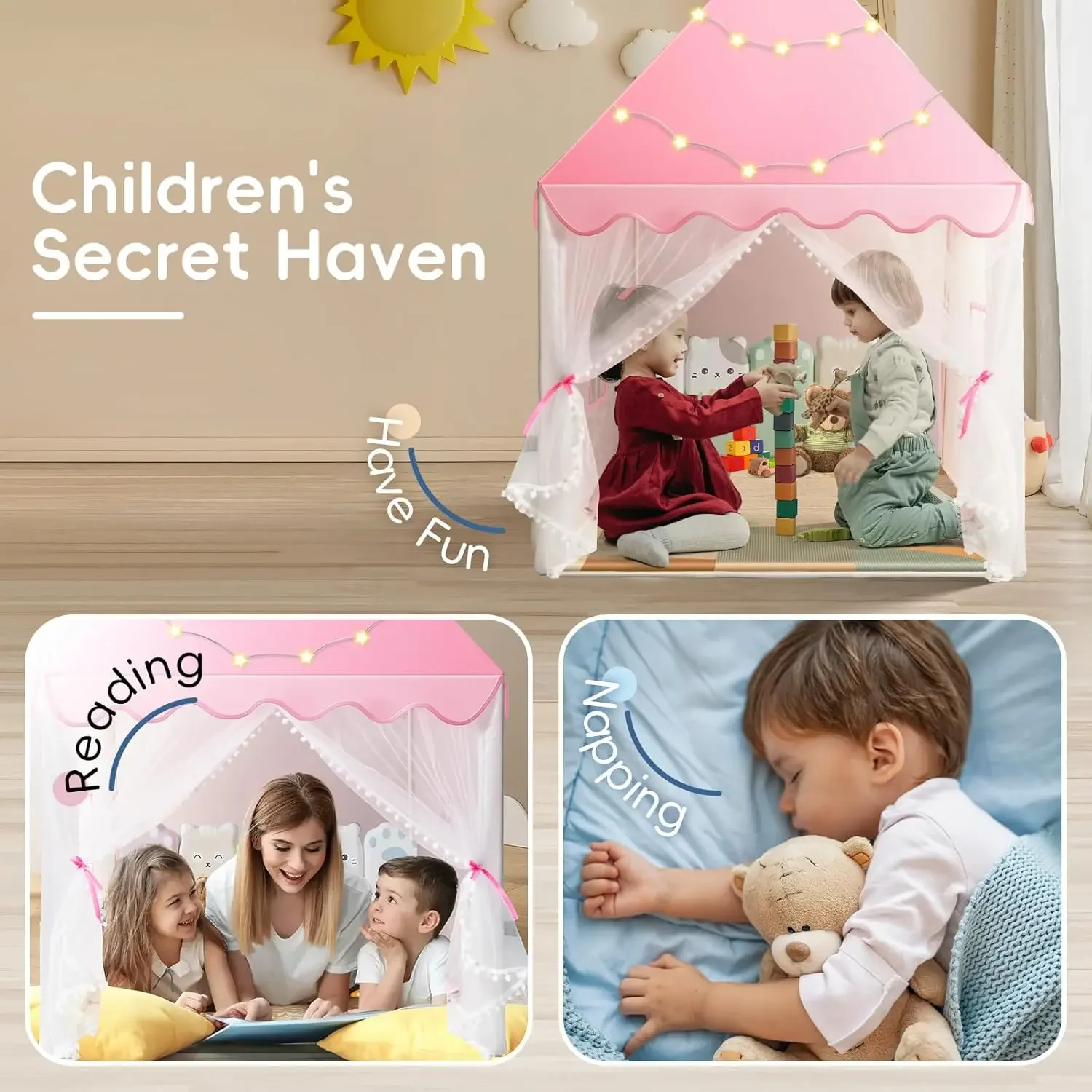 Children Play Tent Princess Ca - Kids Outdoor House Accessories 评论和价格