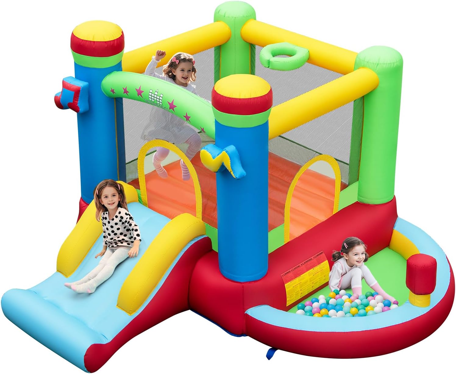 Inflatable Bounce House with B - Kids Outdoor House 评论和价格