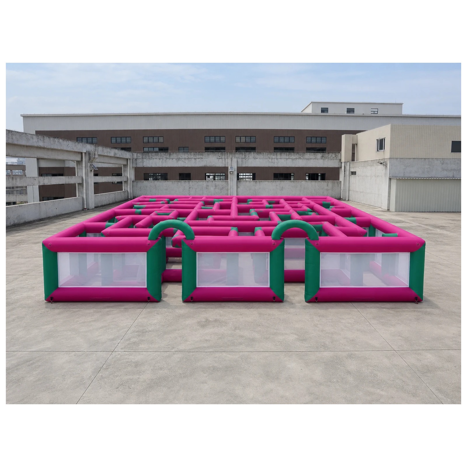 Large Magenta Green Mesh Open  - Kids Outdoor Party Venue 评论和价格