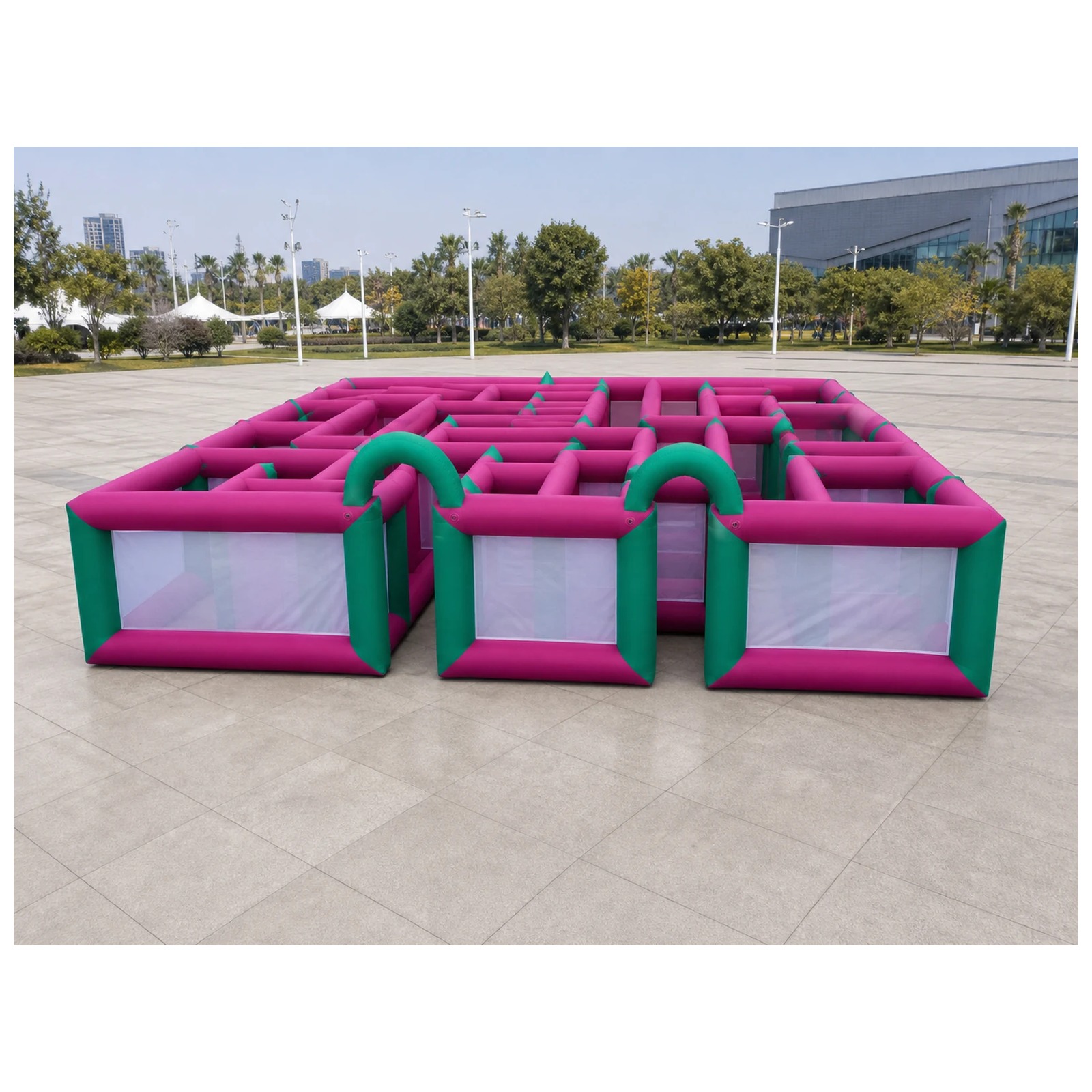 Large Magenta Green Mesh Open  - Kids Outdoor Party Venue 评论和价格