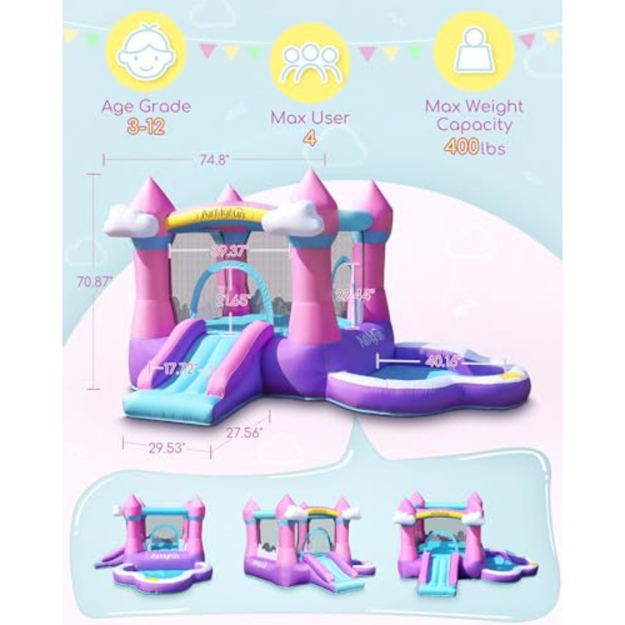 Pink inflatable bounce house f - Kids Outdoor House 评论和价格