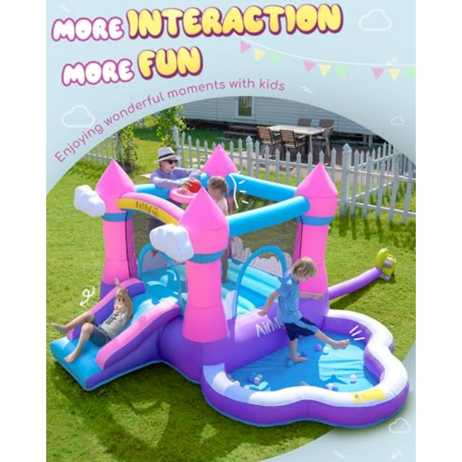 Pink inflatable bounce house f - Kids Outdoor House 评论和价格