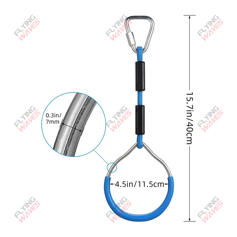 Kids Hanging GYM Ring Swing Cl - Kids Outdoor Ninja Course 评论和价格
