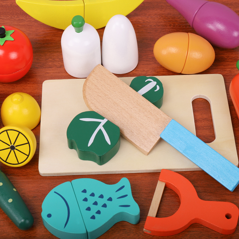 Wooden Fruit Vegetable Cutting - Kids Outdoor Kitchen Set 评论和价格