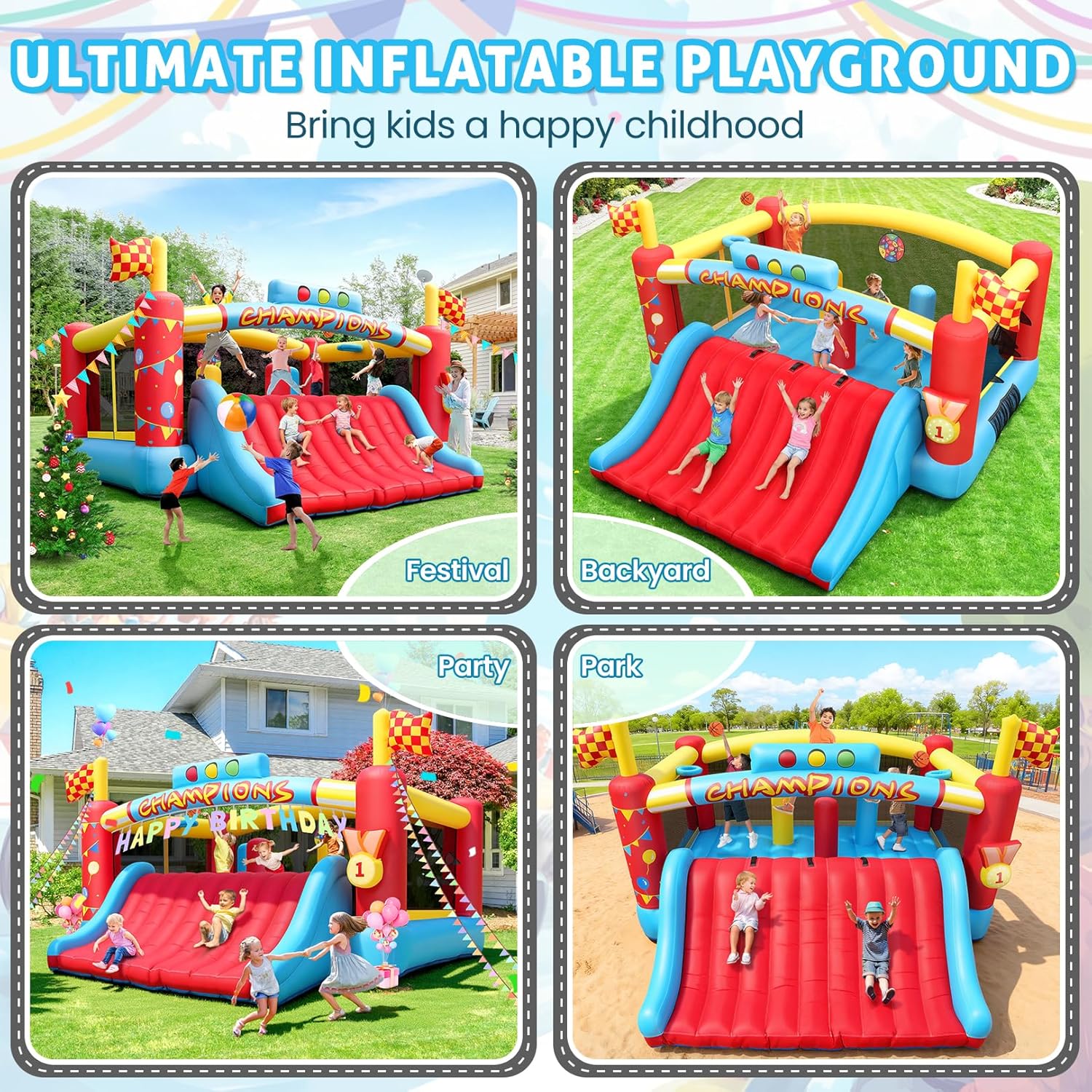 13FT Big Inflatable Bounce Hou - Kids Outdoor House 评论和价格