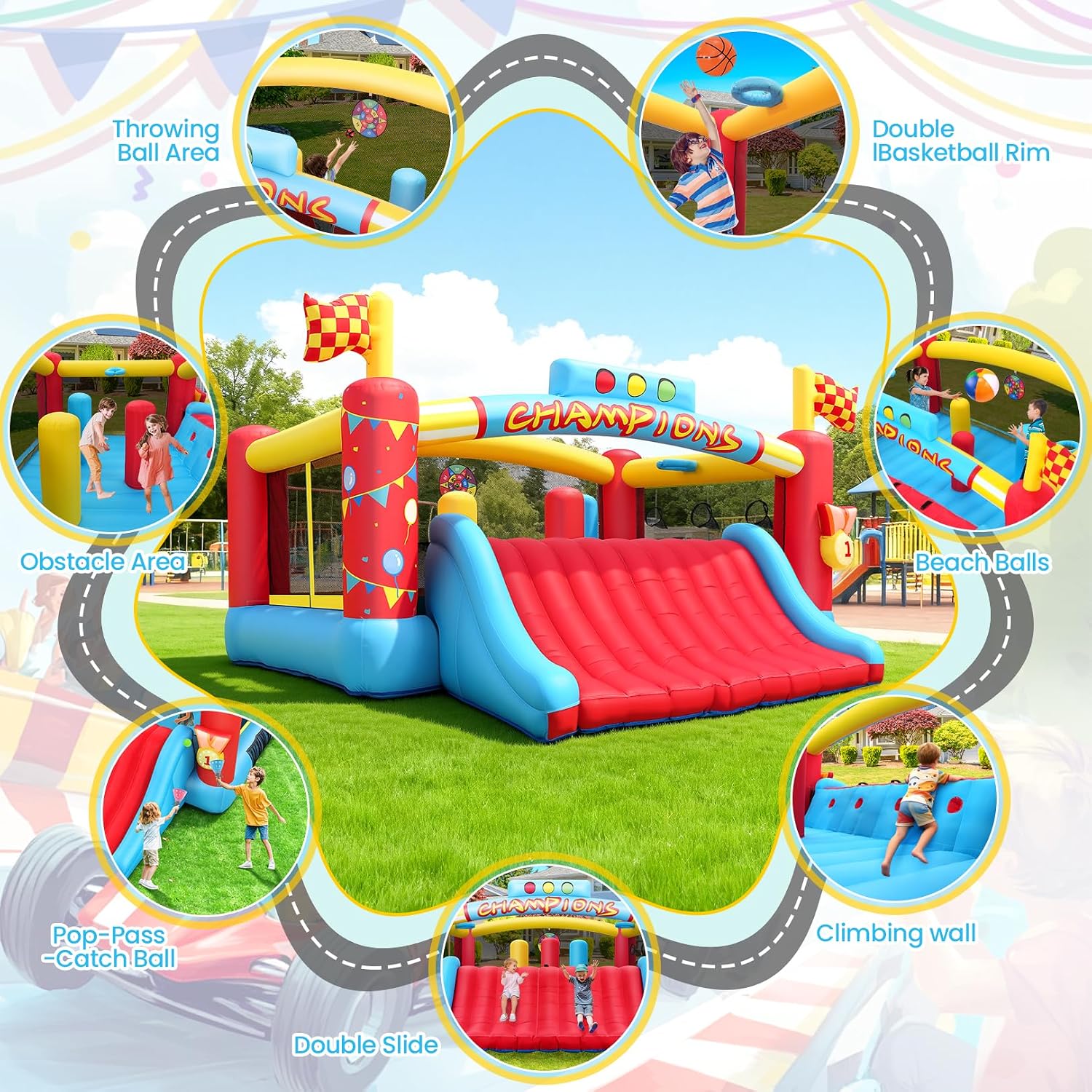 13FT Big Inflatable Bounce Hou - Kids Outdoor House 评论和价格