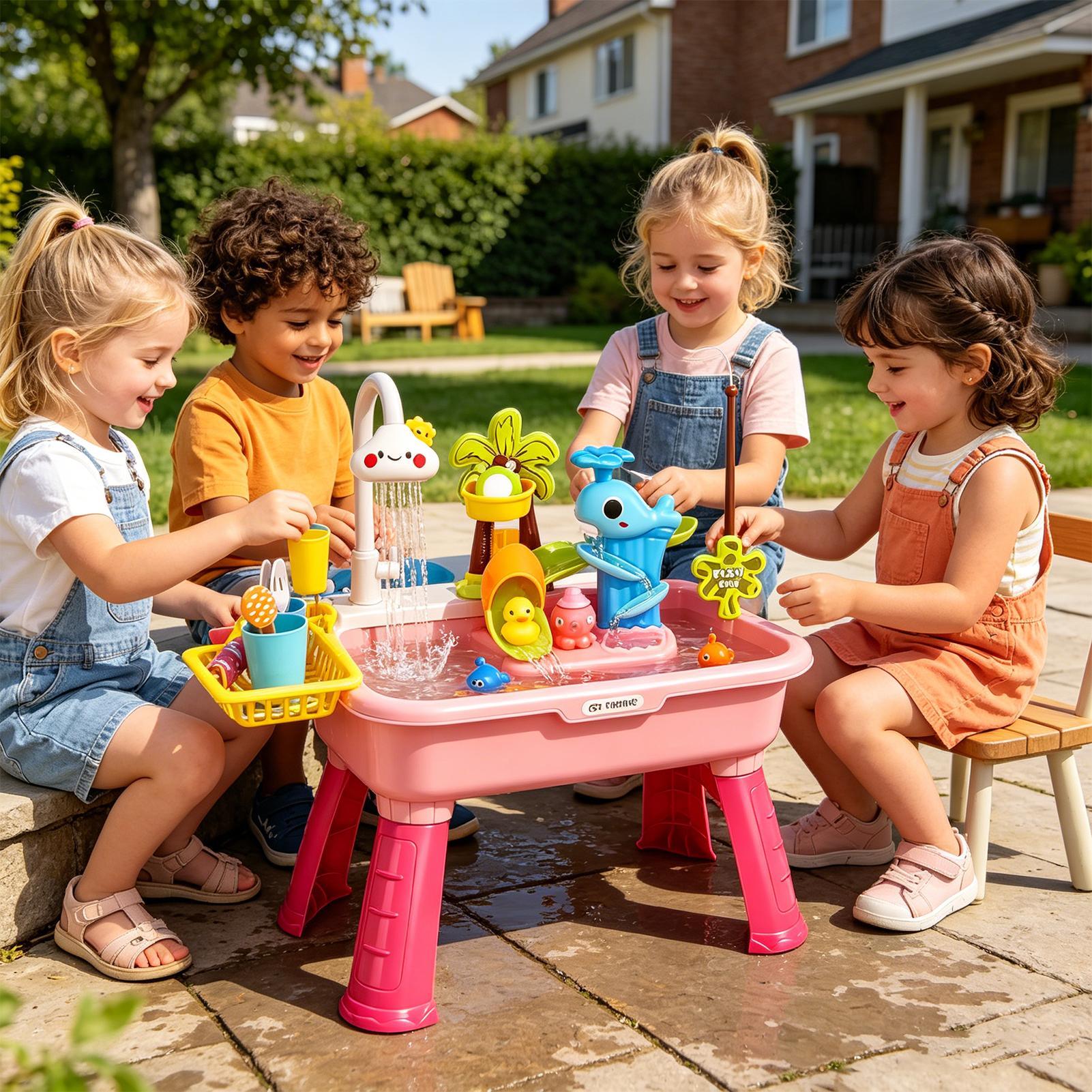 Kids Electric Play Sink with R - Kids Outdoor Kitchen Set 评论和价格