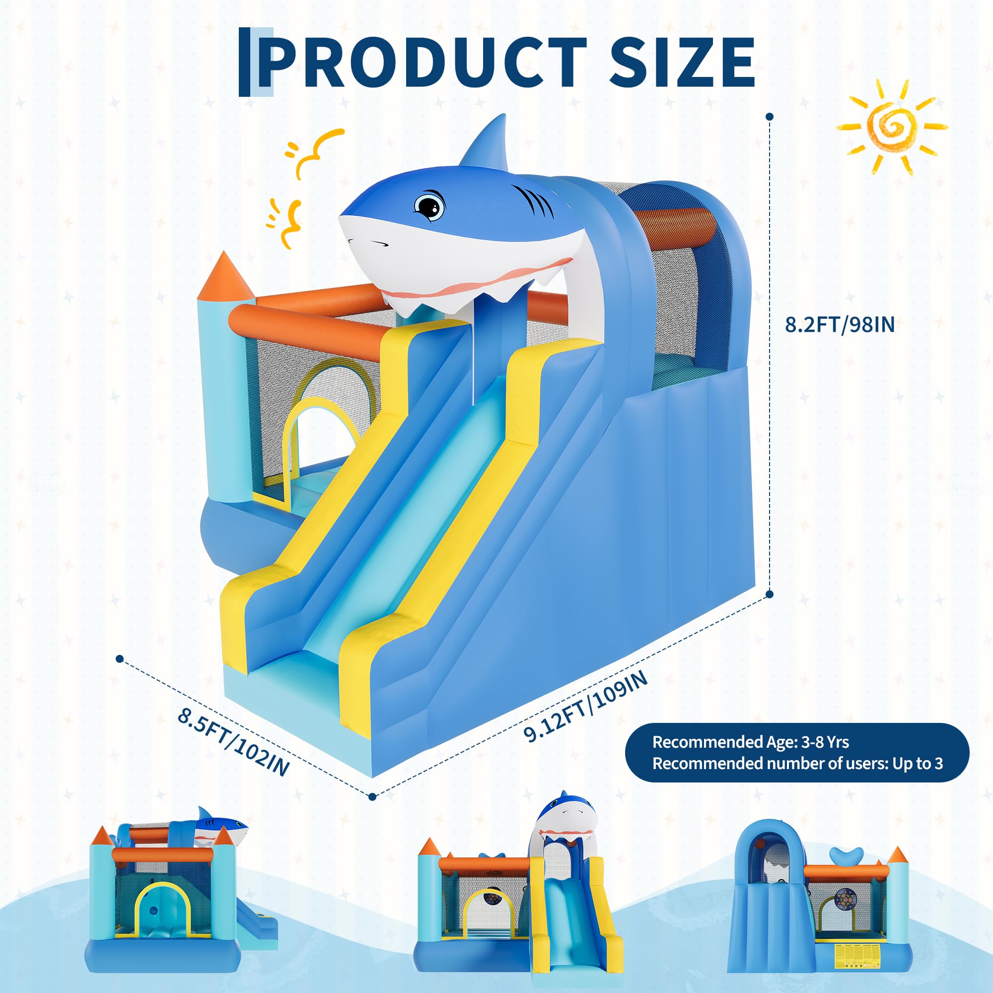 Inflatable Bounce House With S - Kids Outdoor House Accessories 评论和价格