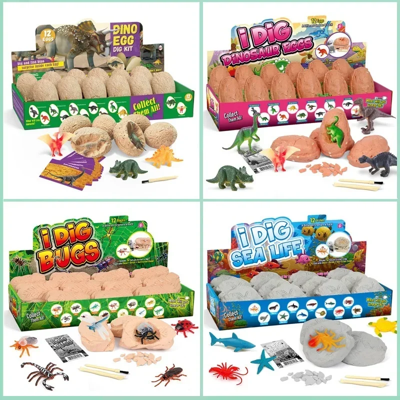 Dinosaur Egg Dig Kit,12Pcs Fos - Kids Outdoor Digger 评论和价格