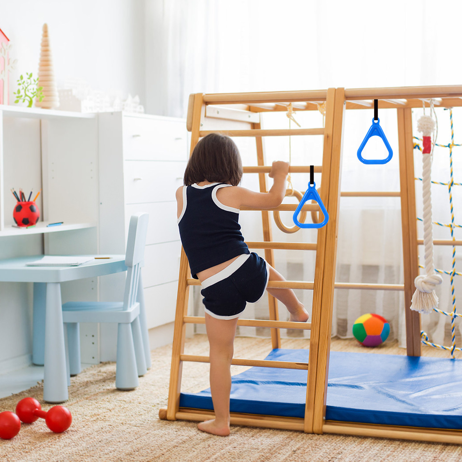 2Pcs Kids Gymnastic Rings Clim - Kids Outdoor Ninja Course 评论和价格