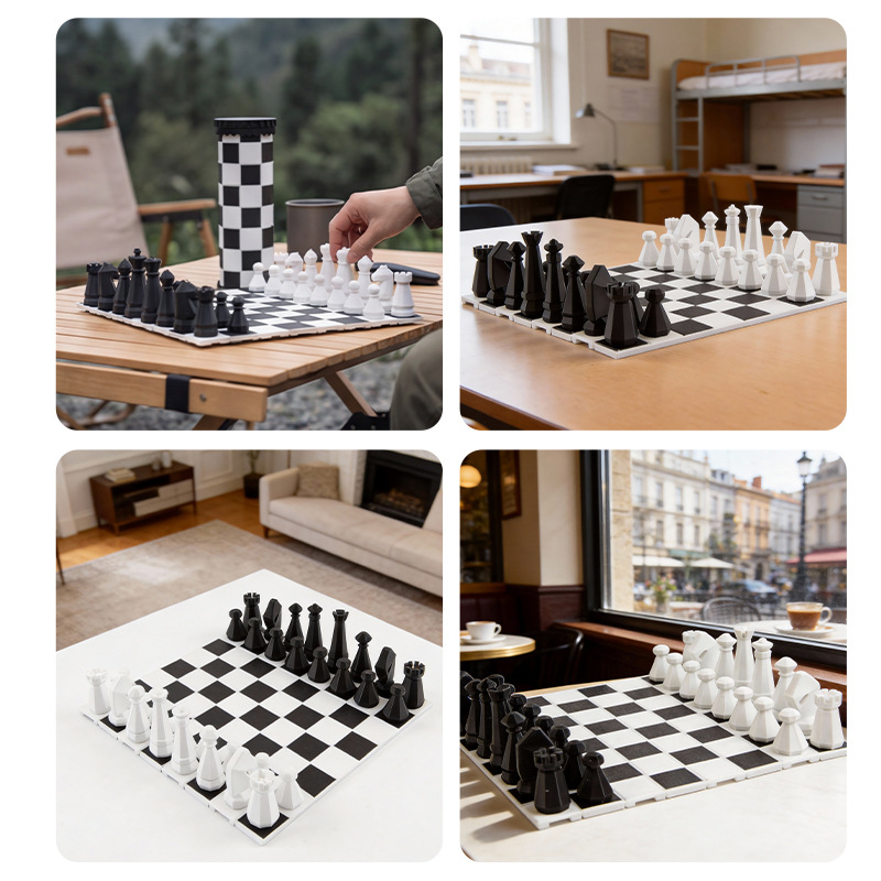 2 in 1 Portable Chess Game Set - Kids Outdoor Entertainment 评论和价格