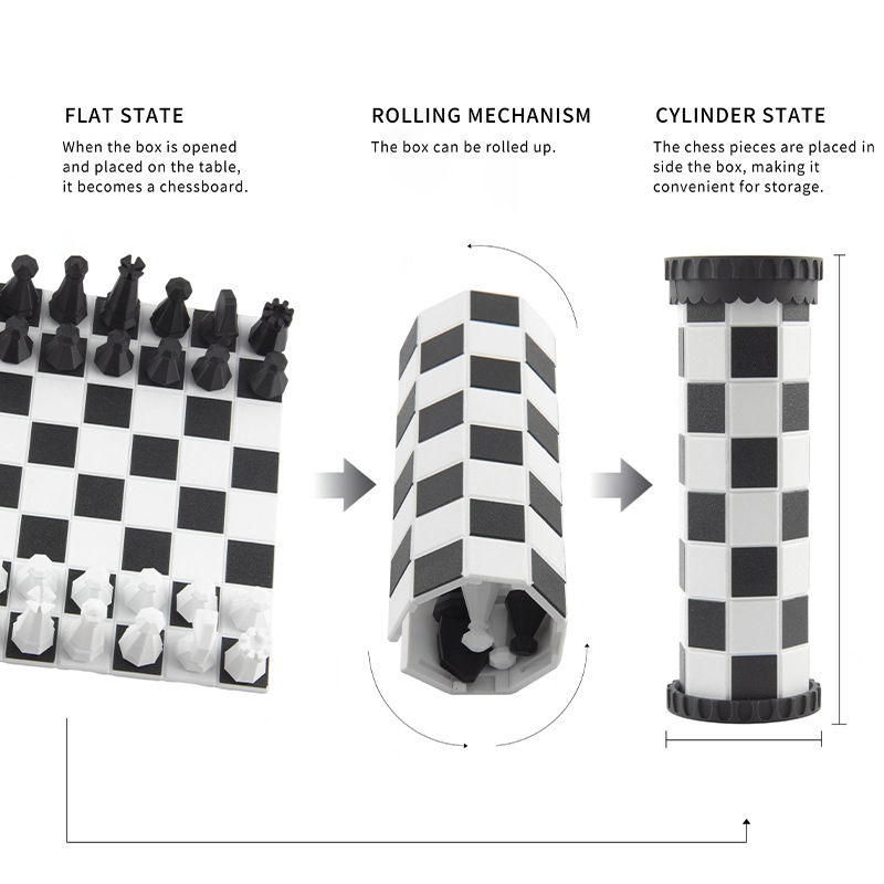 2 in 1 Portable Chess Game Set - Kids Outdoor Entertainment 评论和价格
