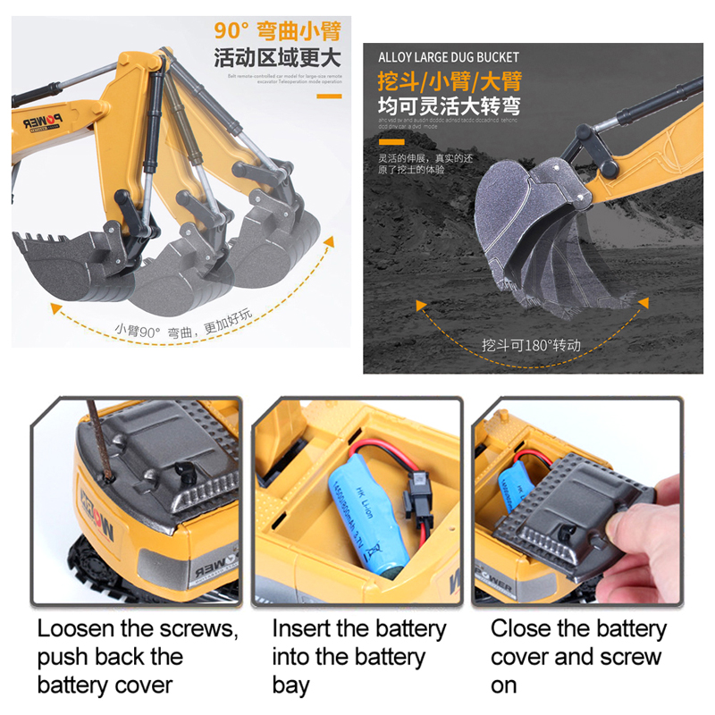 RC Excavator 2.4Ghz 6 Channel  - Kids Outdoor Digger 评论和价格